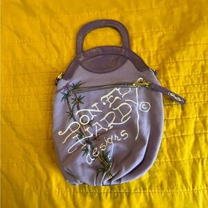 Ed Hardy Lavender Graphic Women’s Backpack Purse